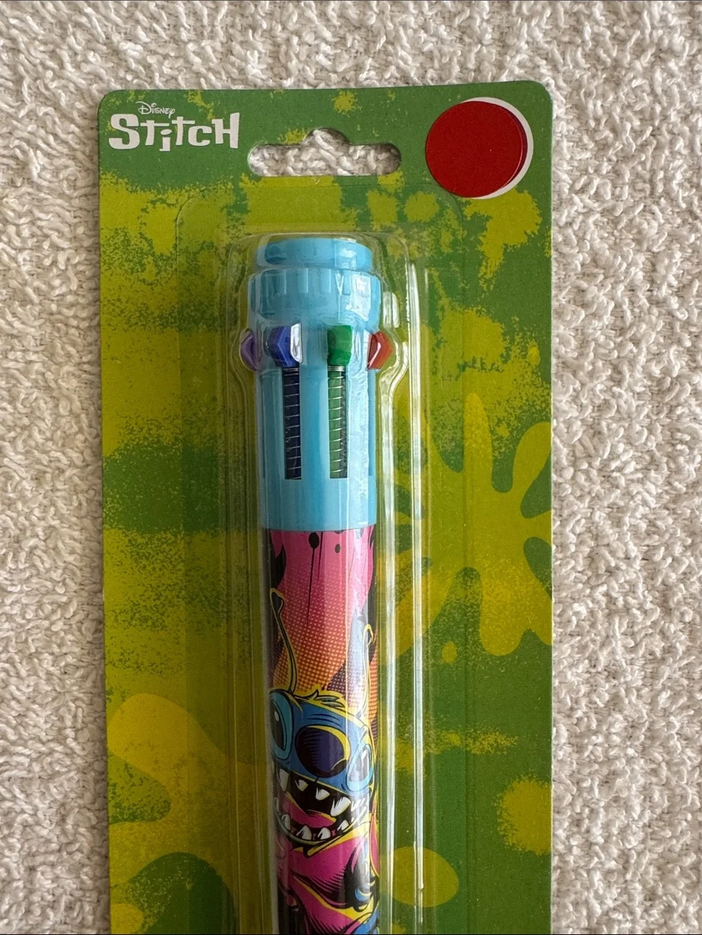 Disney Stitch 8-Color Multi Pen - Light Blue with Pink Accent